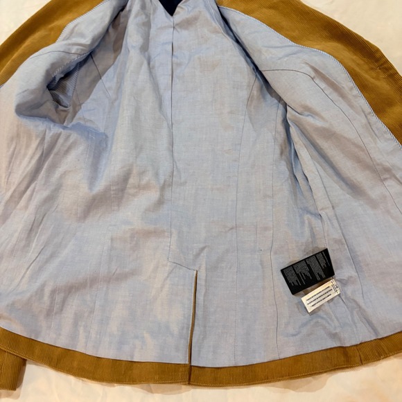 Tommy Hilfiger Womens Tan Corduroy Blazer Elbow Patches 3 Button Jacket Size 6 - Picture 4 of 11